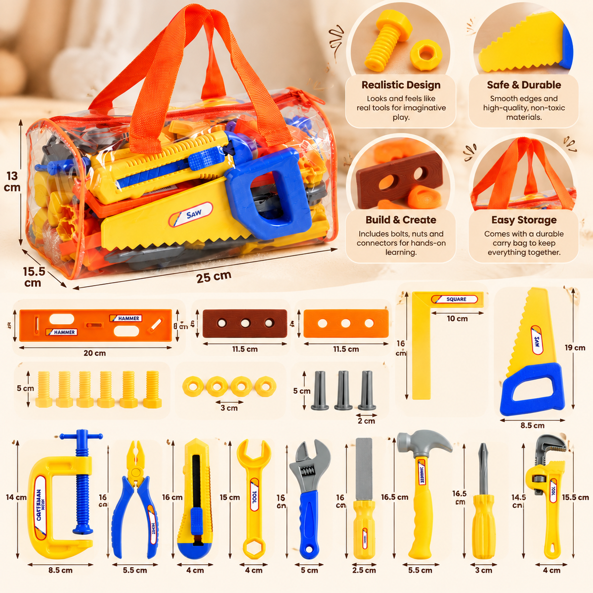 30-Piece Kids Tool Set