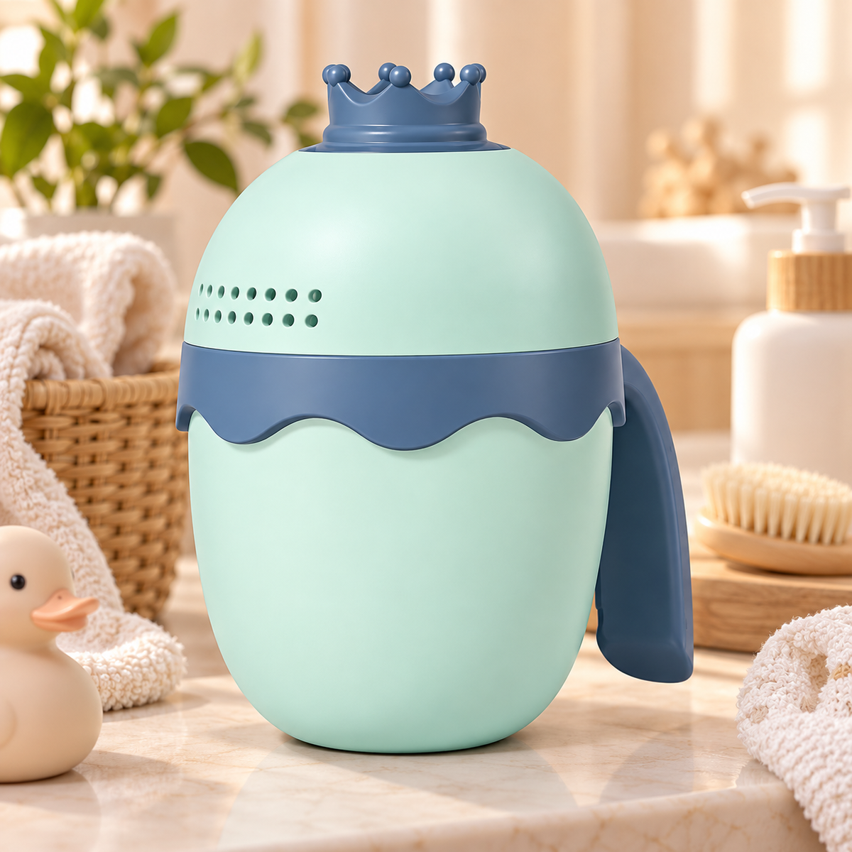 Blue Baby Bath Rinse Cup for Bath Time