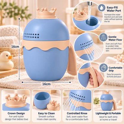 Purple Baby Bath Rinse Cup Features and Size