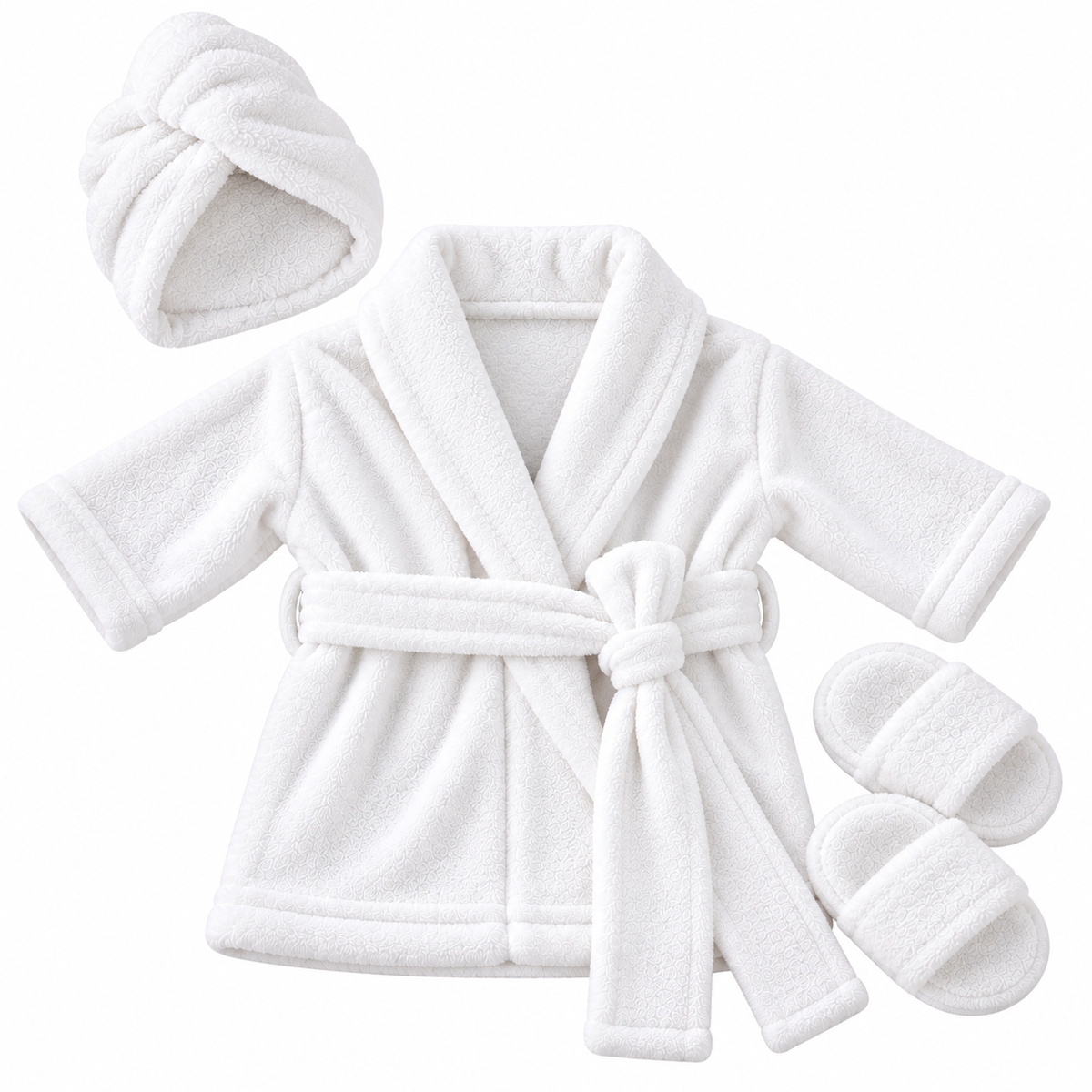 Luxury Baby Bathrobe Gift Set – White