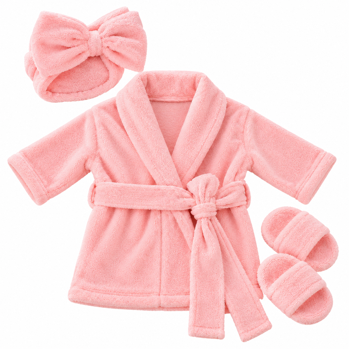 Luxury Baby Bathrobe Gift Set – Blush Pink