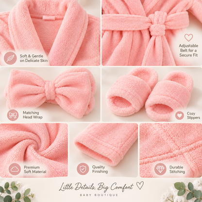 Luxury Baby Bathrobe Gift Set – Blush Pink