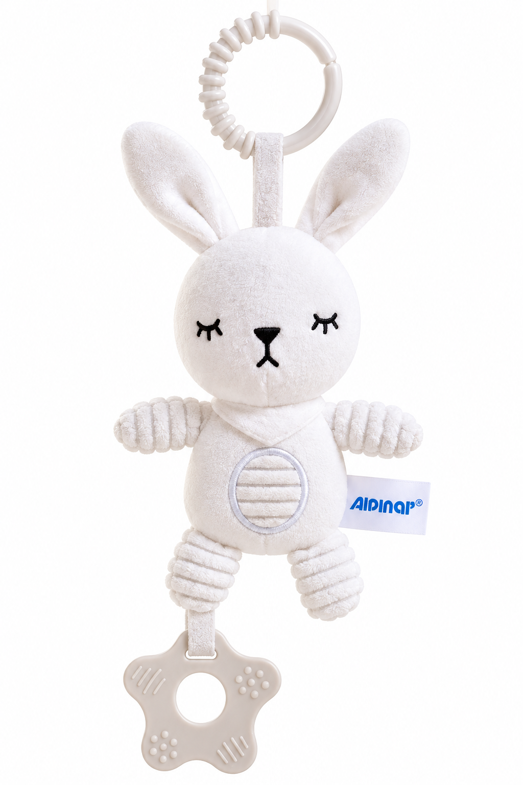 Soft Plush Rabbit Hanging Rattle & Teether Toy