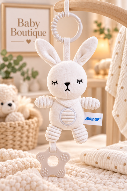 Soft Plush Rabbit Hanging Rattle & Teether Toy
