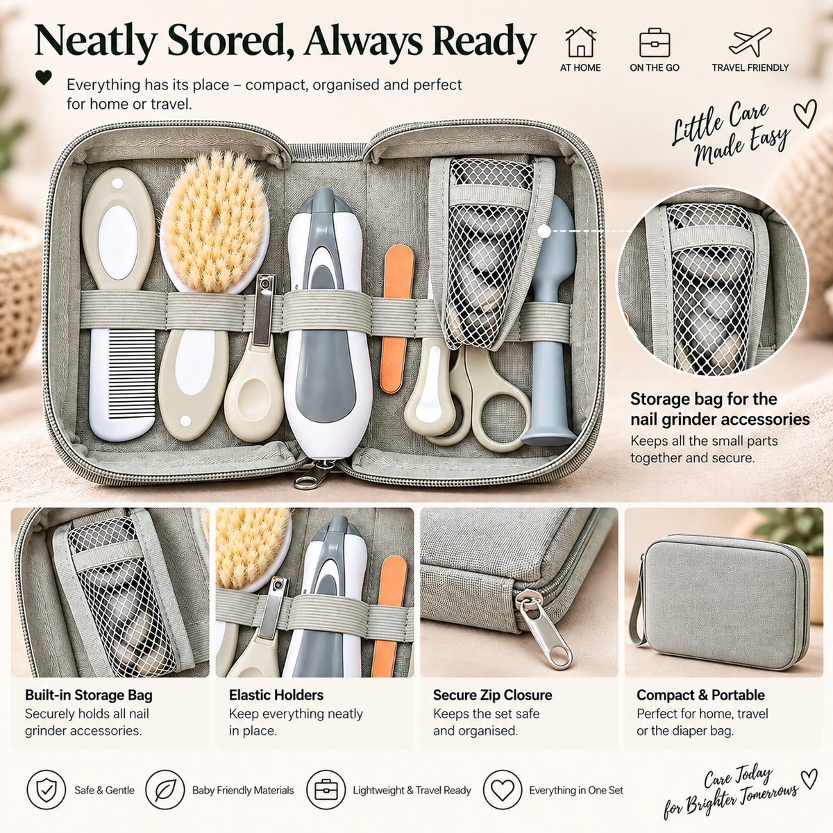 Baby Care and Grooming Kit with Electric Nail Trimmer