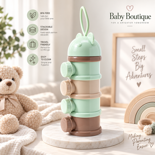 Portable Formula & Snack Dispenser - Boy (Mint & Brown)
