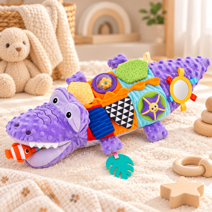 Crocodile Sensory Activity Toy – Interactive Plush Baby Development Toy