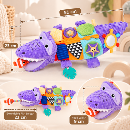 Crocodile Sensory Activity Toy – Interactive Plush Baby Development Toy