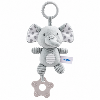 Soft Plush Elephant Hanging Rattle & Teether Toy