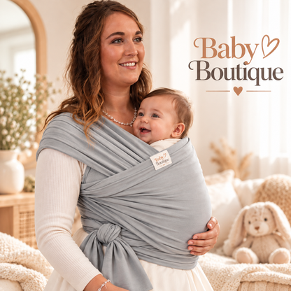 Premium Soft-Stretch Baby Wrap Carrier – Grey