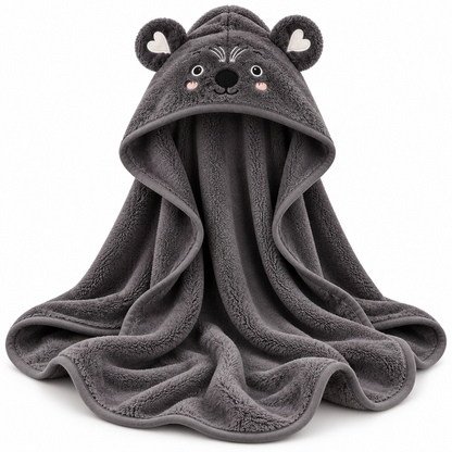 Koala Hooded Baby Bath Towel – Ultra Soft & Absorbent 80 × 80 cm