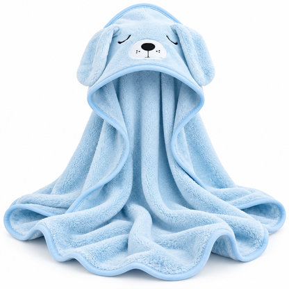 Puppy Hooded Baby Bath Towel – Ultra Soft & Absorbent 80 × 80 cm