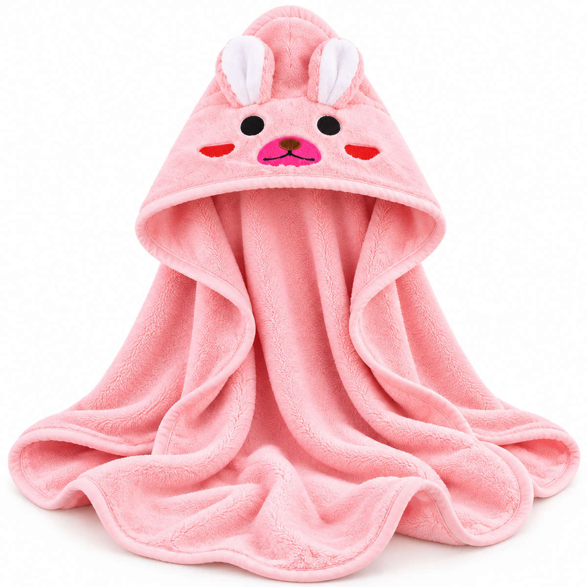 Rabbit Hooded Baby Bath Towel – Ultra Soft & Absorbent 80 × 80 cm