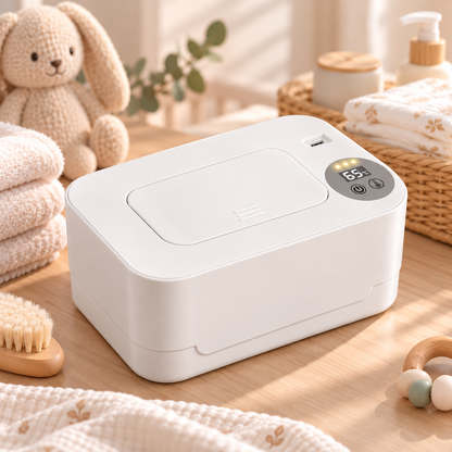 Smart Baby Wipe Warmer – Adjustable Temperature with Digital Display & Night Light