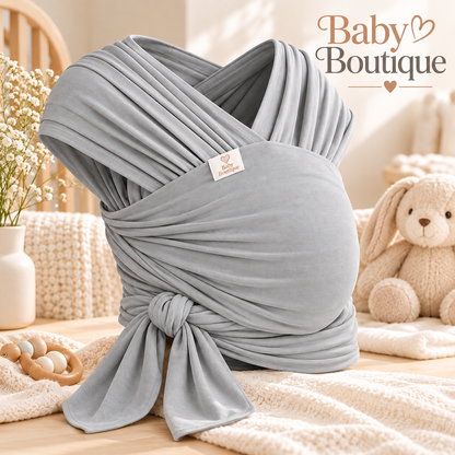 Premium Soft-Stretch Baby Wrap Carrier – Grey